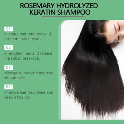 Rosemary Shampoo Natural Hair Thickening Volumizing Controls Oil Strengthens & Repairs with Herbal Botanicals For All Hair Types