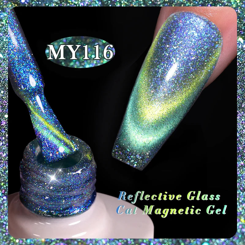 BORN PRETTY Sparkling Glass Bead Cat Magnetic Gel Nail Polish Flash White Spar Red Color Semi Permanent Soak Off UV Gel Varnish