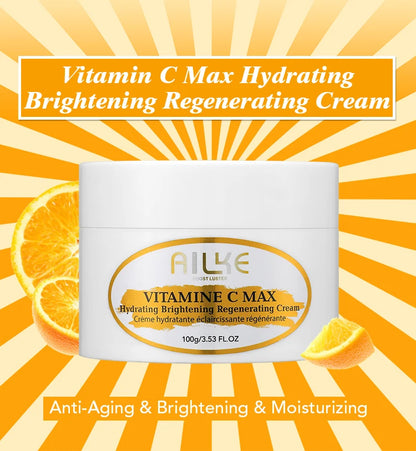 AILKE Vitamin C Set, Reduce Dark Spots, with Lightening Body Lotion, Even Tone Face Cream, Whitening Serum, Brightening Soap