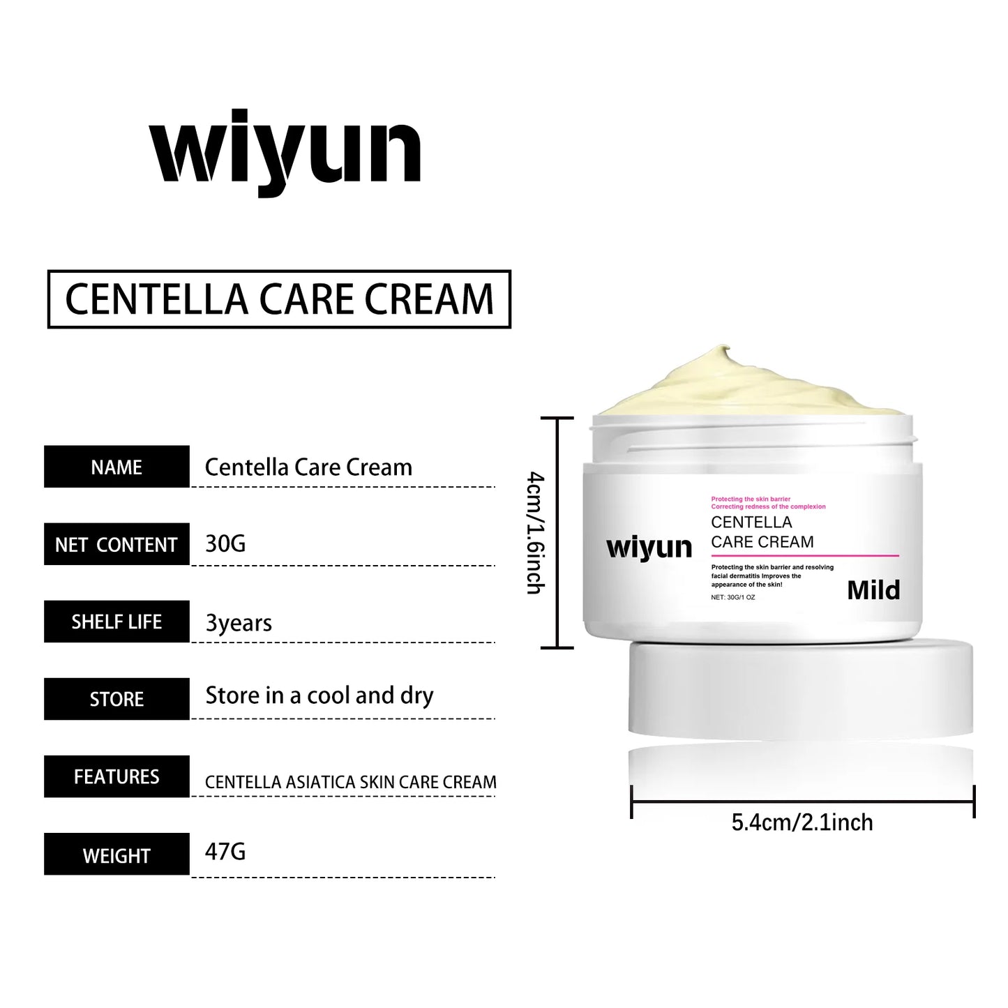 Centella Asiatica Soothing Cream Hydrating Face Moisturizer Calming Sensitive Skin Nourishing Redness Repair Acne Removal Cream