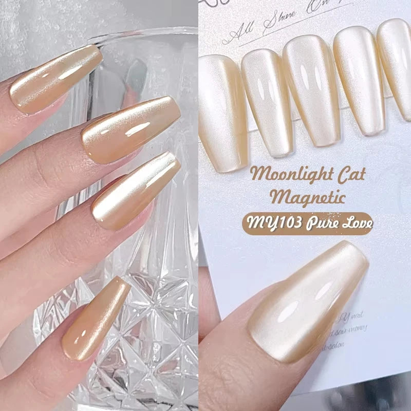 BORN PRETTY Sparkling Glass Bead Cat Magnetic Gel Nail Polish Flash White Spar Red Color Semi Permanent Soak Off UV Gel Varnish