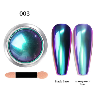 12-Color Glitter Magic Mirror Nail Powder Chameleon Aurora Pigments Multi-Chrome Shift Pigment Iridescent Rainbow Holo Nail Art*