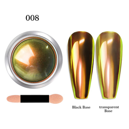 12-Color Glitter Magic Mirror Nail Powder Chameleon Aurora Pigments Multi-Chrome Shift Pigment Iridescent Rainbow Holo Nail Art*