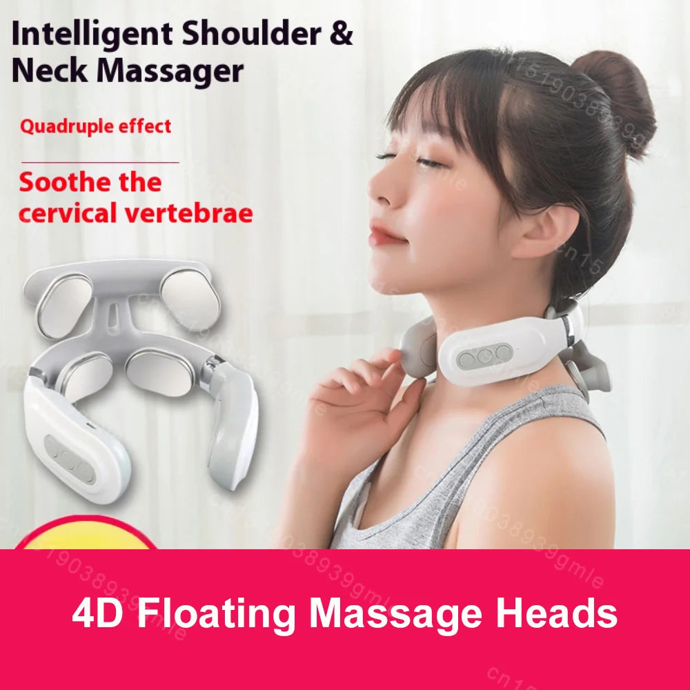 Electric Neck and Shoulder Massager Wireless Shoulder and Back Muscle Kneading Massage Shawl Neck Masajeador Relax Pain Relief