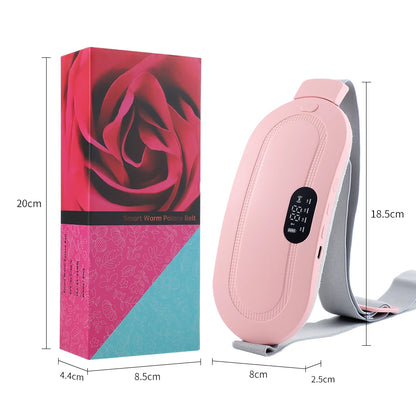 Heated Massage Warming Palace Belt Electric Period Cramp Massager for Menstrual Waist Stomach Abdominal Vibrating Heating Pad