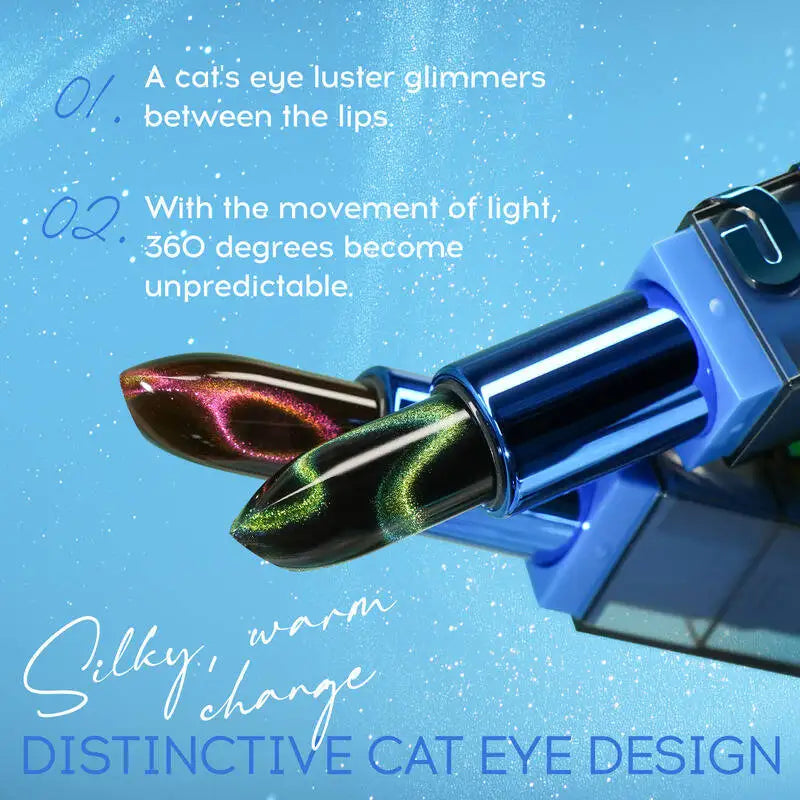 MLSMILE New Upgrade Cat Eye Temperature Change Thousands Of Colors Fine Glitter Non-Stick Cup Color Changing Lipstick