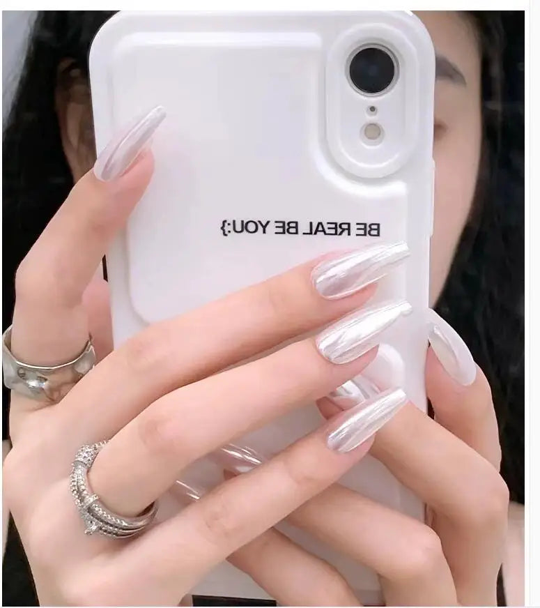 1jar Shiny Moonlight White Magic Mirror Nail Powder High Gloss Aurora Ultra-fine Nail Dust Pigment Super Bright Manicure Glitter