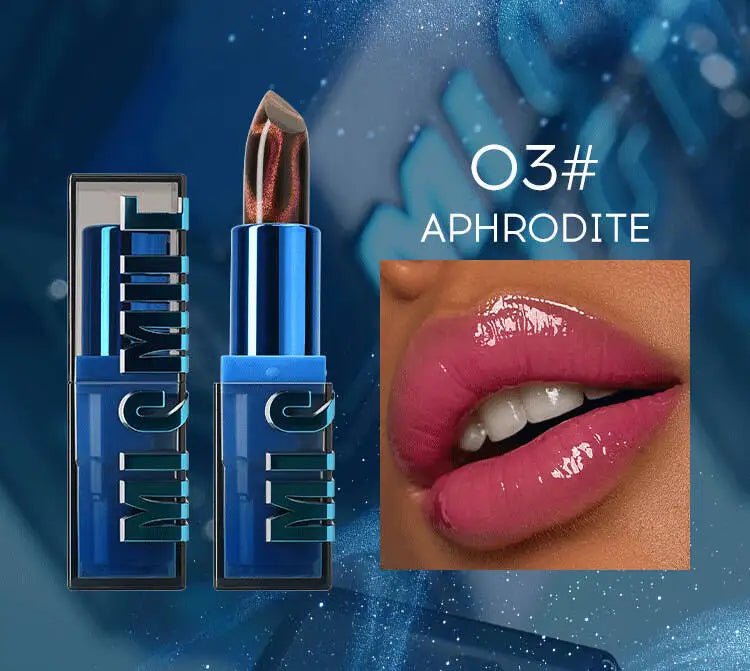 MLSMILE New Upgrade Cat Eye Temperature Change Thousands Of Colors Fine Glitter Non-Stick Cup Color Changing Lipstick