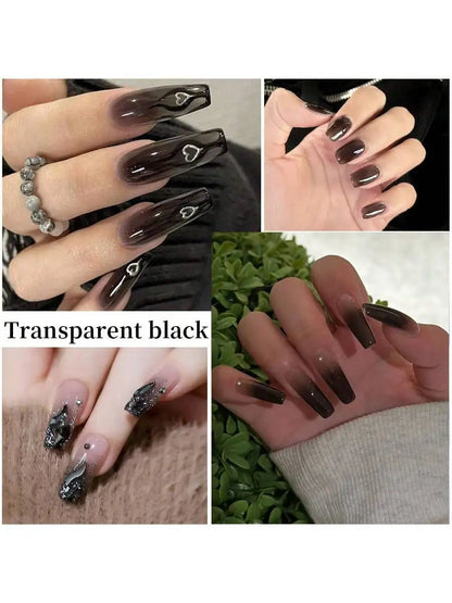 XEIJAYI 1Pc 15Ml Black Gel Nail Polish, All Seasons Nail Art, Soak Off Led Gel Nail Polish, Diy Home Salon Manicure,Nail Gifts