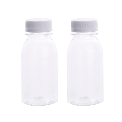 6Pcs 200ML Transparent Kids Water Bottle Plastic Juice Bottle PET Milk Beverage Bottle With Lid Portable Empty Water Bottles
