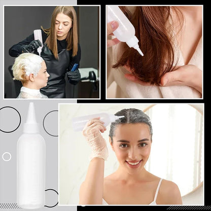 WANMEI Hair Oil Application Bottle 1pcs Hair Oil Applicator Bottle with 4pcs Pointed Mouth Cover for All Hair Types, Plastic Hai