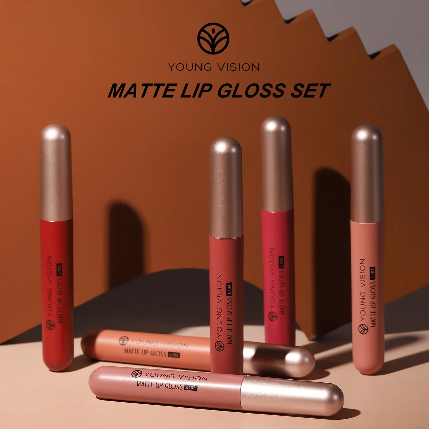 YOUNG VISION 6Pcs/Set Matte Velvet Lipgloss Waterproof Long-Lasting Liquid Lipstick for Flawless Makeup