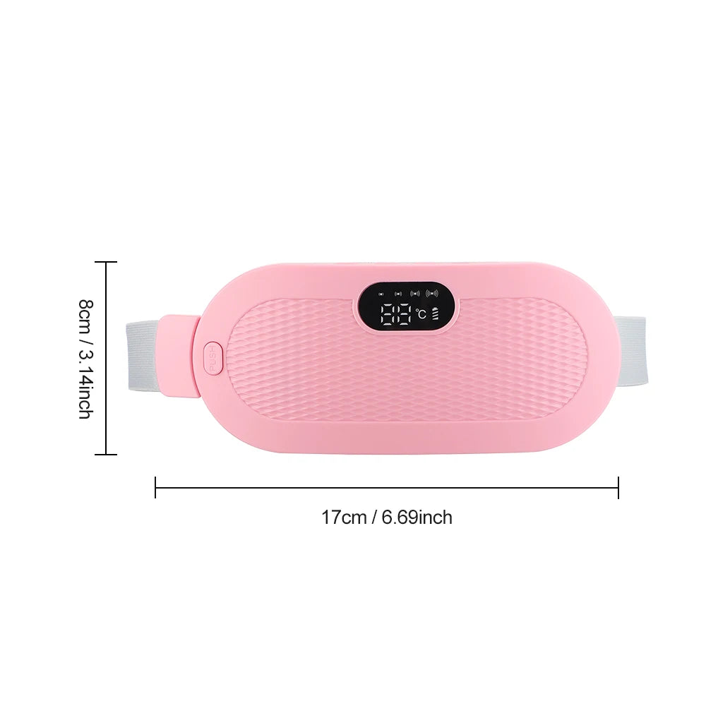 Heated Massage Warming Palace Belt Electric Period Cramp Massager for Menstrual Waist Stomach Abdominal Vibrating Heating Pad
