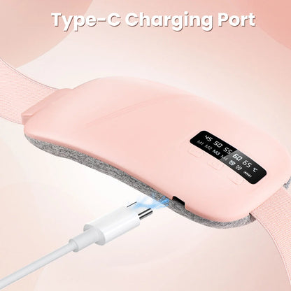 Heated Massage Warming Palace Belt Electric Period Cramp Massager for Menstrual Waist Stomach Abdominal Vibrating Heating Pad