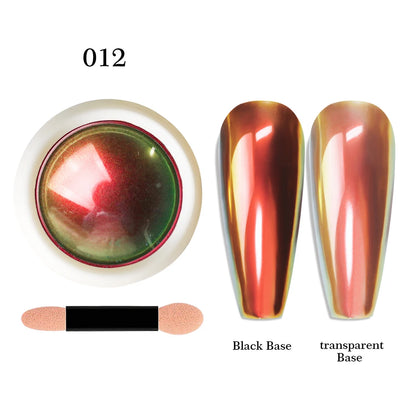 12-Color Glitter Magic Mirror Nail Powder Chameleon Aurora Pigments Multi-Chrome Shift Pigment Iridescent Rainbow Holo Nail Art*