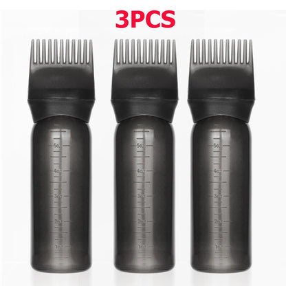 3pcs180ml Hair Oil Applicator Bottle Repeatable Filling Bottle Oil Applicator Bottle for Hair Professional Hairdressing Tools