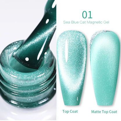 BORN PRETTY Sparkling Glass Bead Cat Magnetic Gel Nail Polish Flash White Spar Red Color Semi Permanent Soak Off UV Gel Varnish