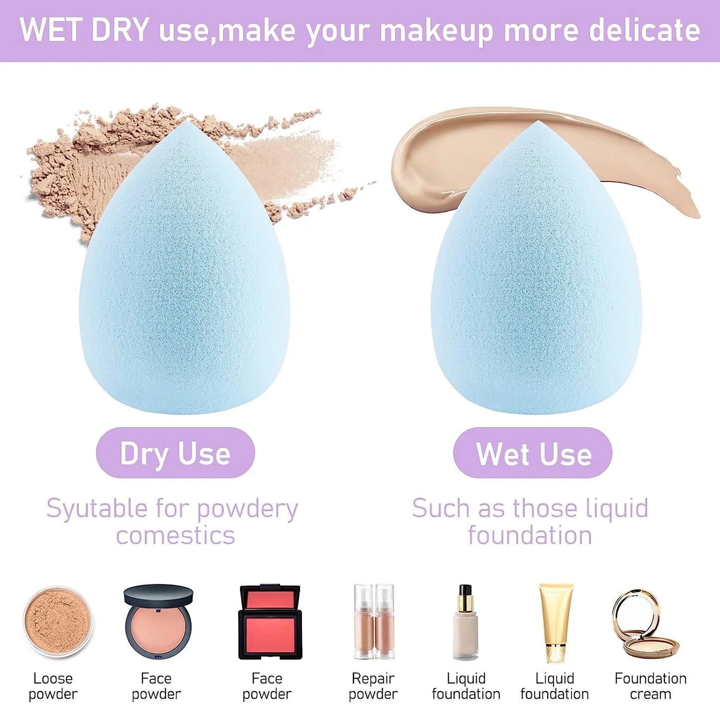 3/4/10  PCS  Makeup Sponge Blenders Blending Sponge Foundation Applicator Cosmetic Sponges makeup tools free shipping  wholesale