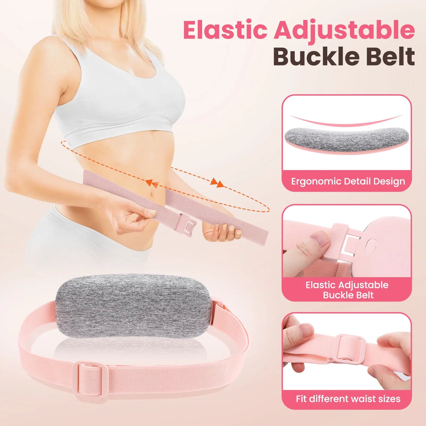 Heated Massage Warming Palace Belt Electric Period Cramp Massager for Menstrual Waist Stomach Abdominal Vibrating Heating Pad