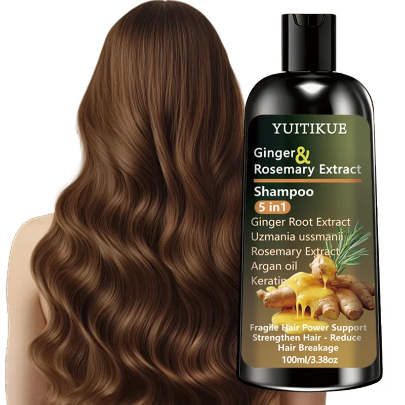 YUITIKUE Ginger & Rosemary Extract Shampoo 5-in-1: Intensive Nourish, Strengthen Hair, Reduce Breakage