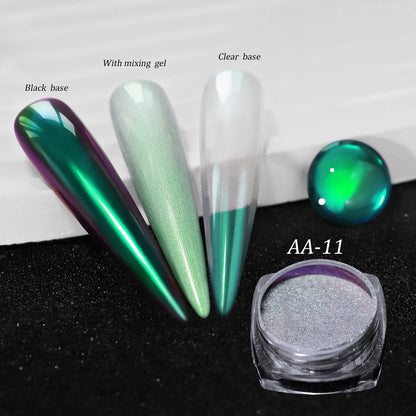 1 Jar Universal Laser Nail Glitter Holographic Powder Transparent Laser Magic Aurora Mirror Glitter UV Gel Pigment Dust