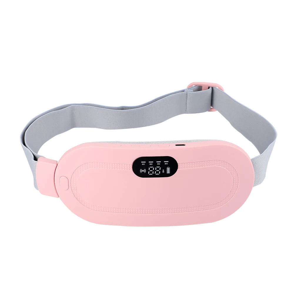 Heated Massage Warming Palace Belt Electric Period Cramp Massager for Menstrual Waist Stomach Abdominal Vibrating Heating Pad