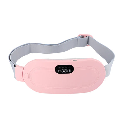 Heated Massage Warming Palace Belt Electric Period Cramp Massager for Menstrual Waist Stomach Abdominal Vibrating Heating Pad