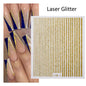 1pcs Golden 3D Metal Laser Starburst Nail Stickers Vibrant Y2K Nail Art Decorations for Manicure French Nail Art and DIY Nail