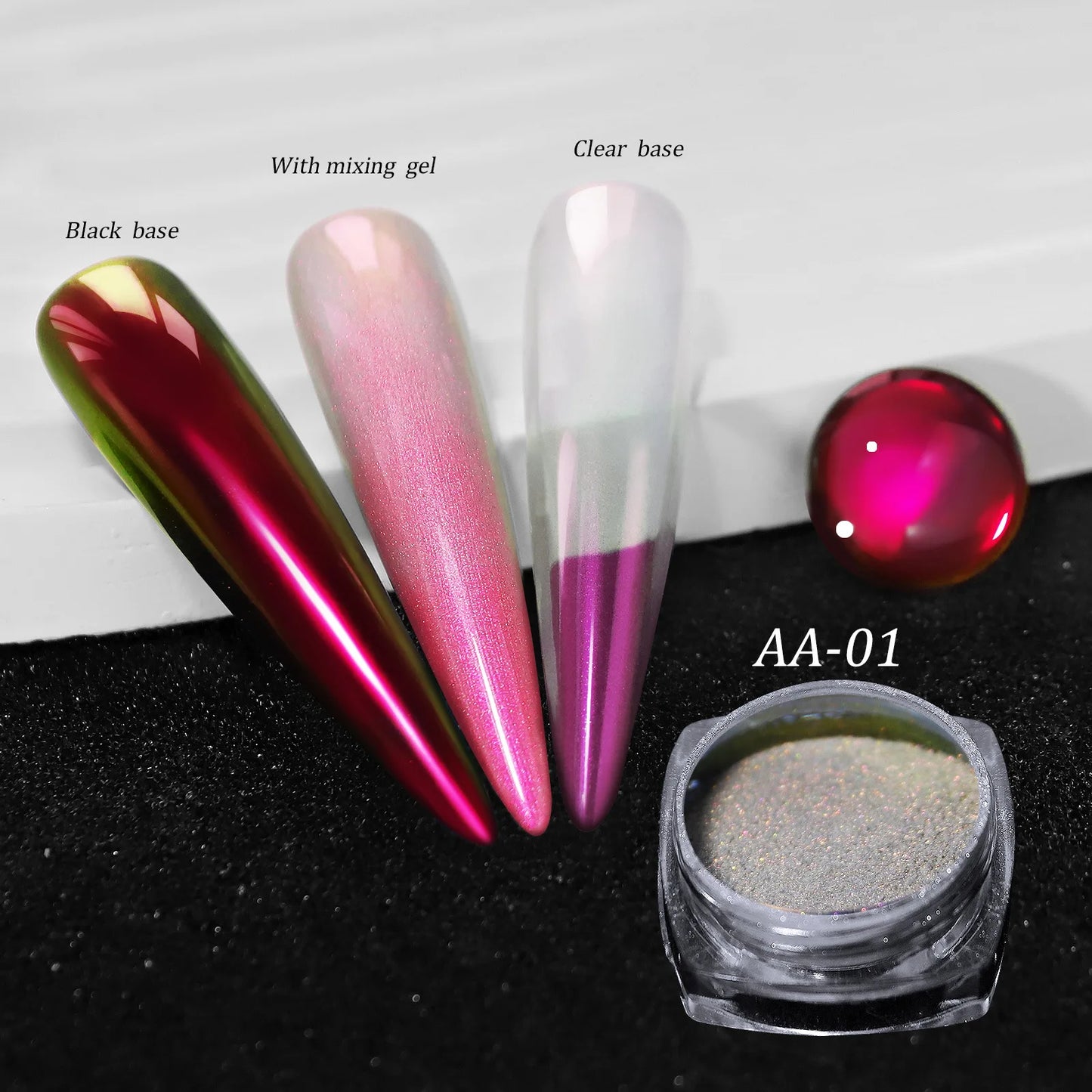 1 Jar Universal Laser Nail Glitter Holographic Powder Transparent Laser Magic Aurora Mirror Glitter UV Gel Pigment Dust