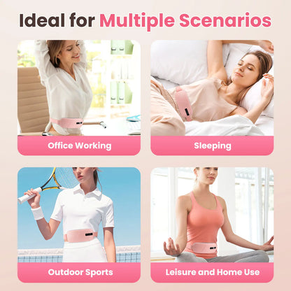 Heated Massage Warming Palace Belt Electric Period Cramp Massager for Menstrual Waist Stomach Abdominal Vibrating Heating Pad