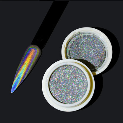 1 Jar Universal Laser Nail Glitter Holographic Powder Transparent Laser Magic Aurora Mirror Glitter UV Gel Pigment Dust