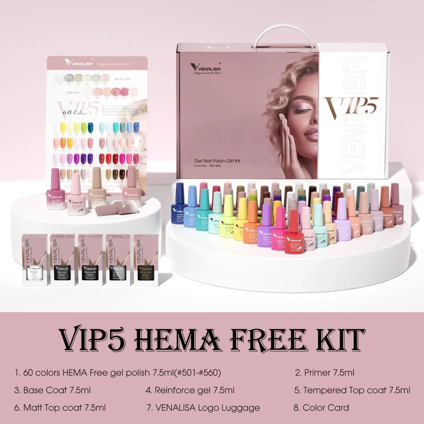 Venalisa 7.5ml HEMA FREE TPO FREE Full Coverage Soak Off UV LED Gel Polish Semi Permanent Nail Varnish Long Wear Gel Lacquer