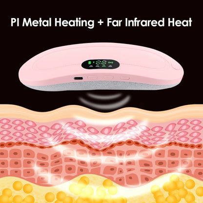 Heated Massage Warming Palace Belt Electric Period Cramp Massager for Menstrual Waist Stomach Abdominal Vibrating Heating Pad