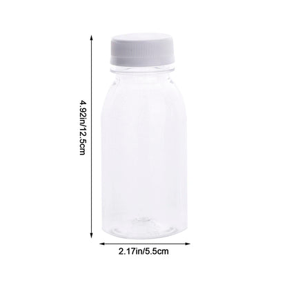 6Pcs 200ML Transparent Kids Water Bottle Plastic Juice Bottle PET Milk Beverage Bottle With Lid Portable Empty Water Bottles