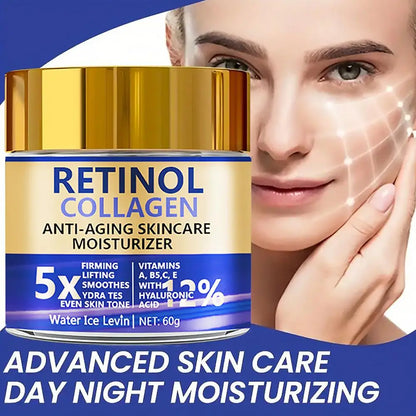 Facial Lotion Face Moisturizer Retinol & Collagen Cream For Women Men Moisturizing Nourishing Day & Night Skincare Serum