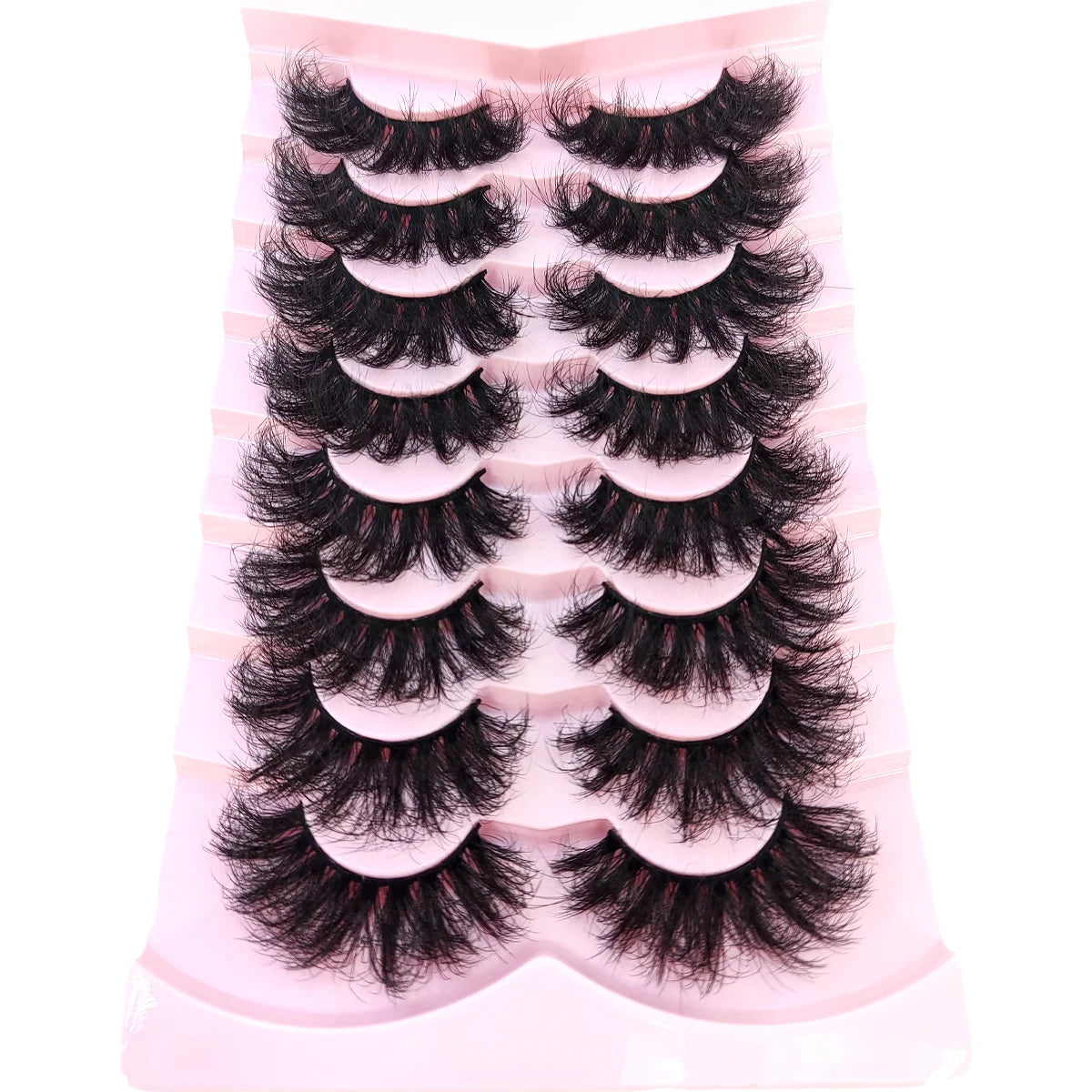 HBZGTLAD 5/8 Pairs of Natural Russian Striped Mink Lashes 3D False Lashes Volume Wavy False Lashes Eyelash Extensions Makeup
