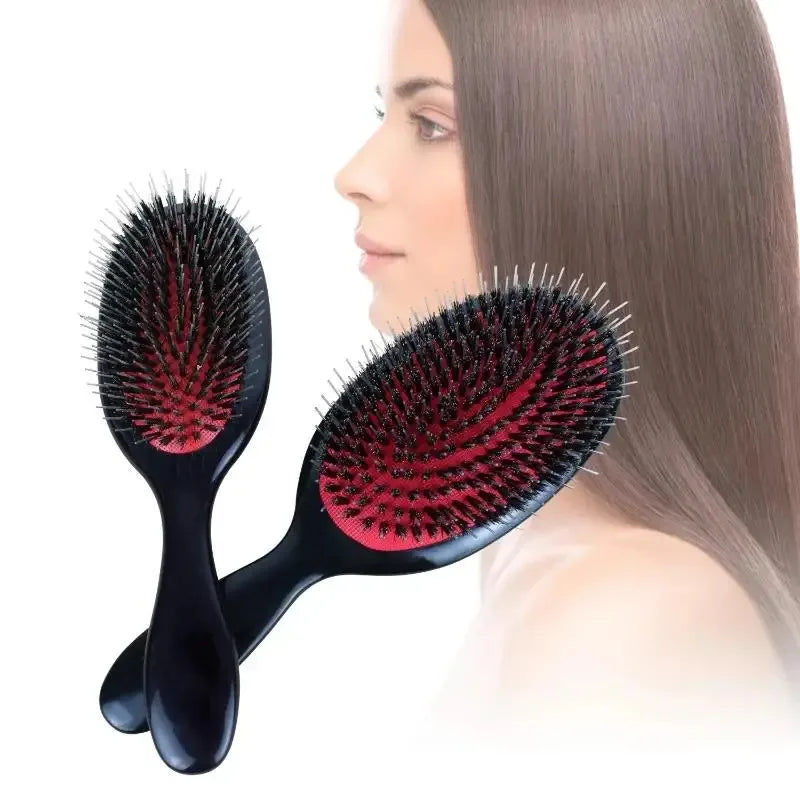 Hair Care Brush Styling Tool Boar Bristle Nylon Hair Combs Mini Anti-static Hair Scalp Massage Comb Women Salon