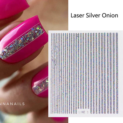 1pcs Golden 3D Metal Laser Starburst Nail Stickers Vibrant Y2K Nail Art Decorations for Manicure French Nail Art and DIY Nail