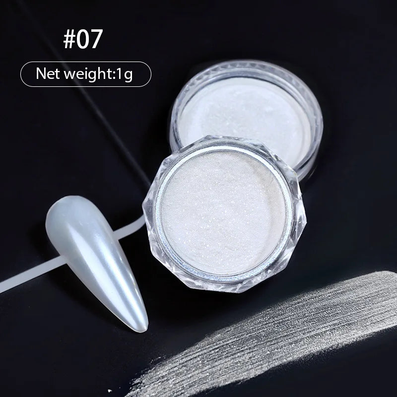 1 Jar Universal Laser Nail Glitter Holographic Powder Transparent Laser Magic Aurora Mirror Glitter UV Gel Pigment Dust