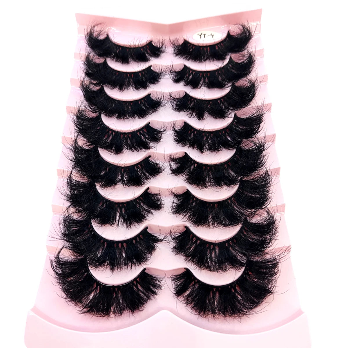 HBZGTLAD 5/8 Pairs of Natural Russian Striped Mink Lashes 3D False Lashes Volume Wavy False Lashes Eyelash Extensions Makeup