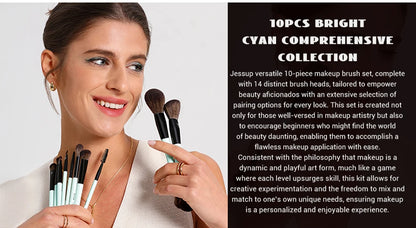 Jessup Makeup Brushes Set 2/3/6/10PCS,Double Sided Foundation Contour Brush Blush Blending Eyeshadow Concealer Cruelty Free T500
