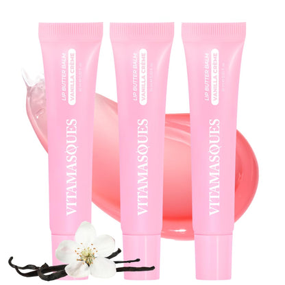 Vitamasques Lip Butter Balm Vanilla Creme, Korean Lip Balm - Peptide Lip Treatment - Lip Balm Hydrating - Light Tinted Lip Balm - Made in Korea - 0.33 Fl.Oz