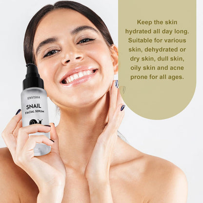 Snail Facial Serums,Hydrating Serum for Face with Snail Secretion Filtrate for Dull Skin & Fine Lines, Anti-Aging,Wrinkle Care, Skin Nutrition