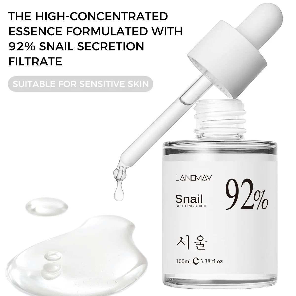 92% Snail Facial Essence Smoothing Your Skin Hydrating and Moisturizing Face Serum 100Ml