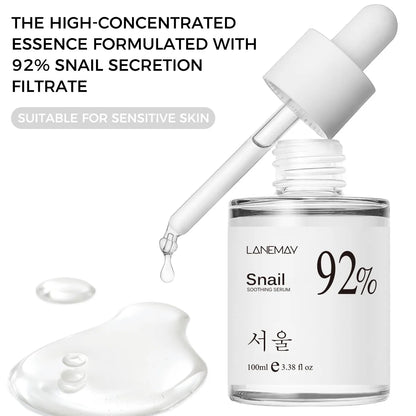 92% Snail Facial Essence Smoothing Your Skin Hydrating and Moisturizing Face Serum 100Ml